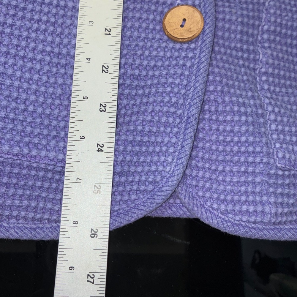 Focus Casual Life‎ Focus Purple Waffle Knit Button Down Vest Preshrunk Size S - Picture 7 of 7